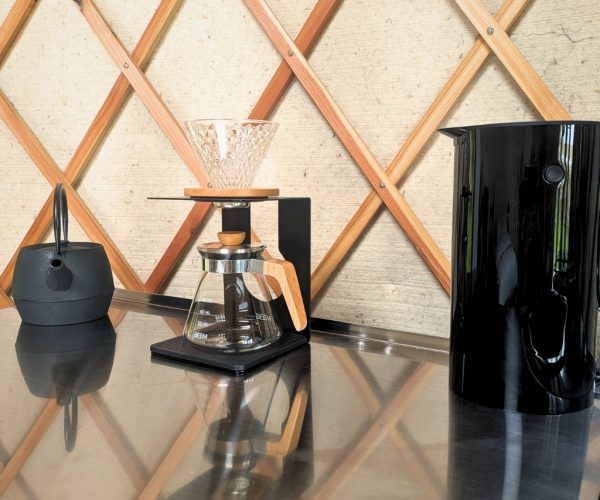 Kaffee-Station mit Designklassikern in exklusiver Jurte Mecklenburgische Seenplatte